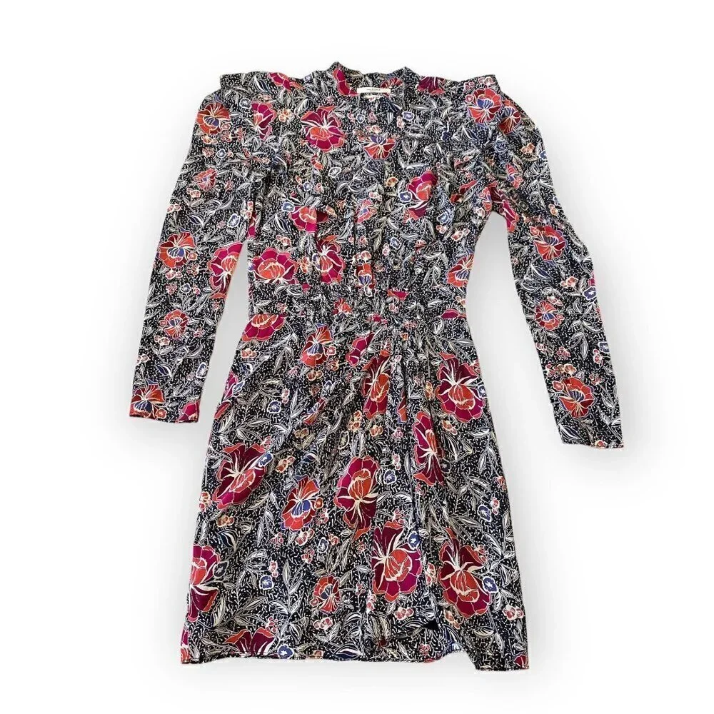 Isabel Marant Etolie Yoana Printed Silk Mini Dress, Size 34EU